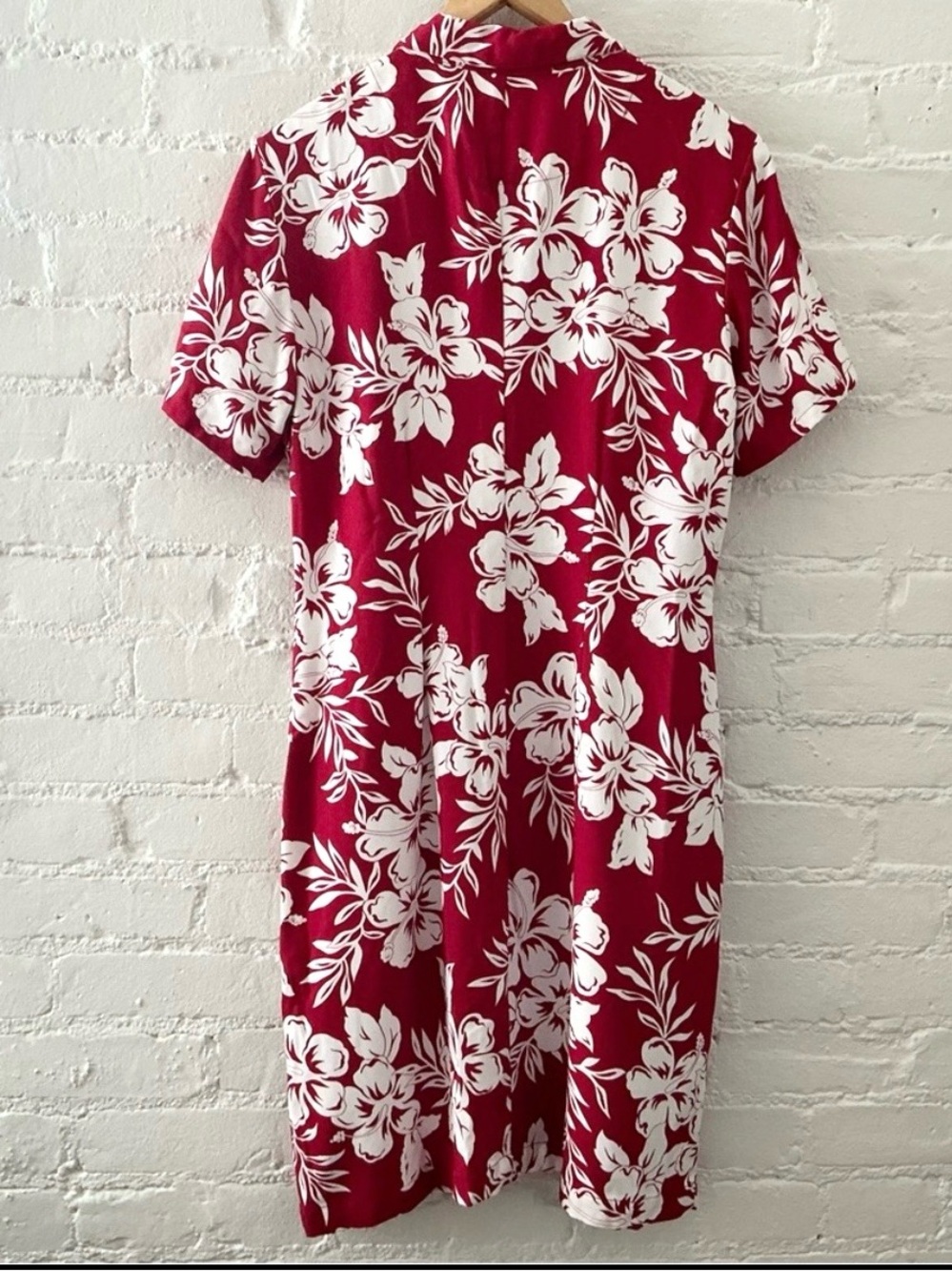 Caribbean Joe Dress Red White Floral Print Button Up Midi Wedding Guest Tropical - Picture 7 of 13